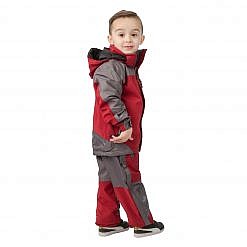 Kids Unisex Gorak Shep Outershell Jacket and Pants - Burgundy / Grey Model